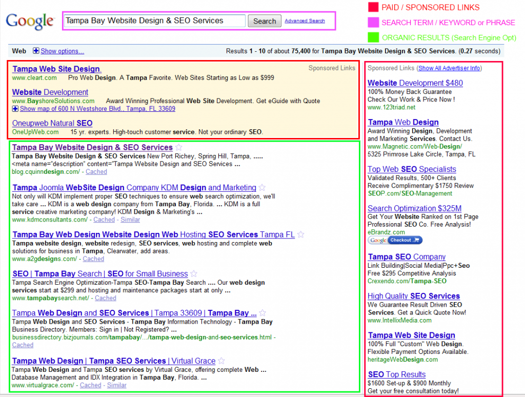 Search Engine Results Page Image